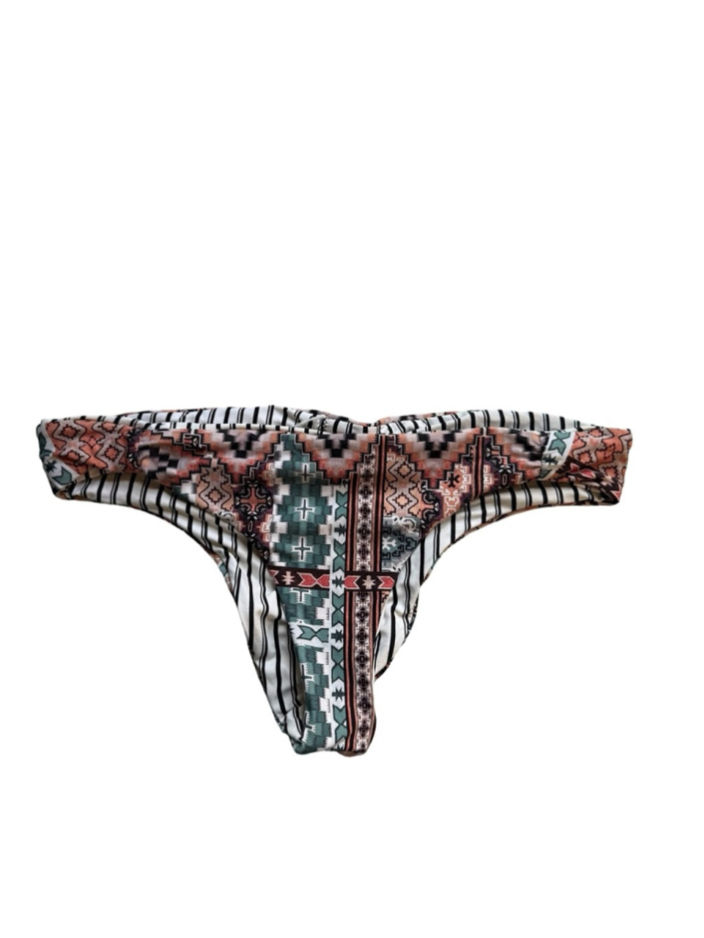 O’Neil Aztec Striped Reversible Cheeky Bikini Bottom Size XL Beach Vacation